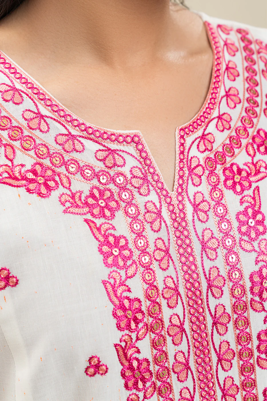 2 PIECE EMBROIDERED NEON NEPS SUIT (PRET) - Image 6