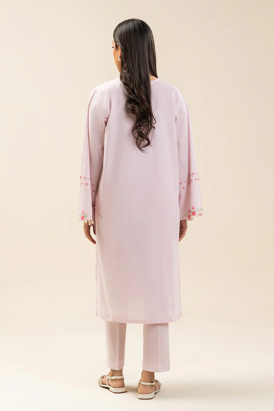 2 PIECE EMBROIDERED CHAMBRAY SUIT (PRET) - Image 4