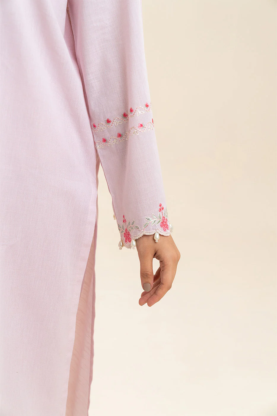 2 PIECE EMBROIDERED CHAMBRAY SUIT (PRET) - Image 6