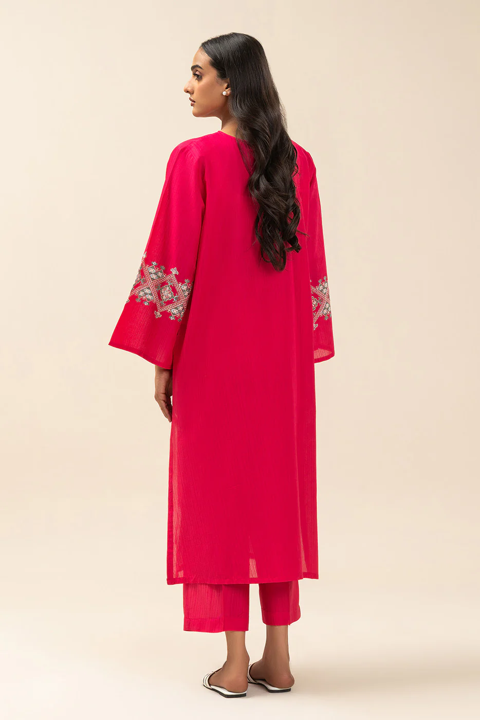 2 PIECE EMBROIDERED DORIA DOBBY SUIT (PRET) - Image 4