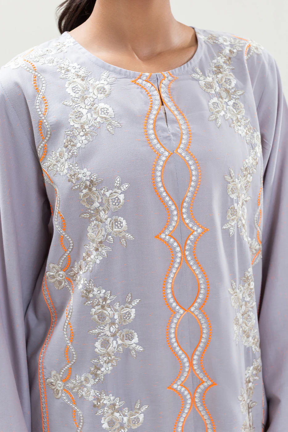 2 PIECE EMBROIDERED NEON NEPS SUIT (PRET) - Image 4