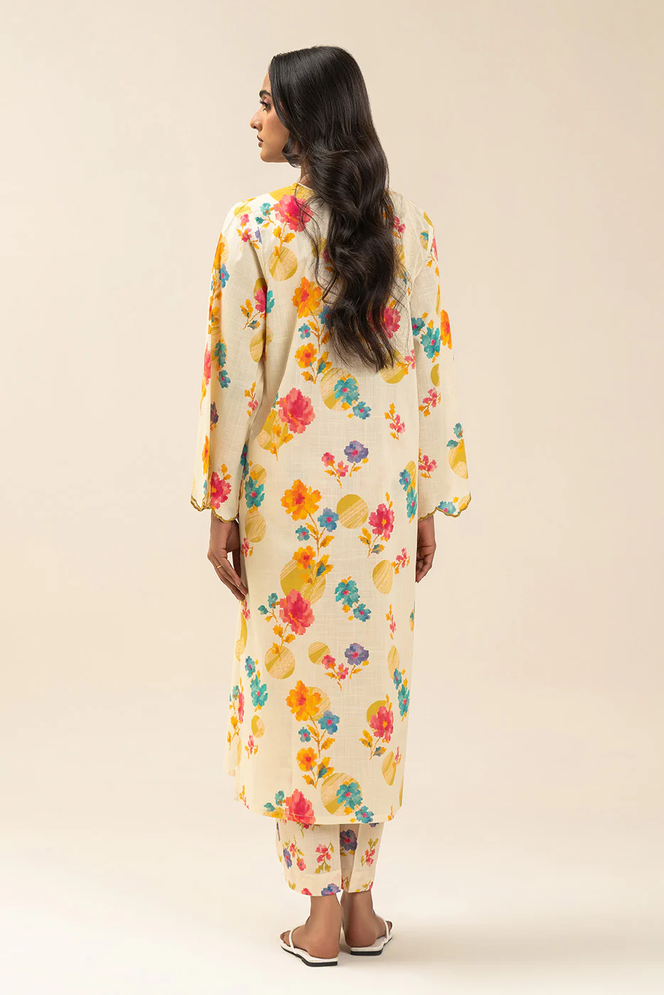 2 PIECE PRINTED TWO WAY SLUB SUIT (PRET) - Image 4