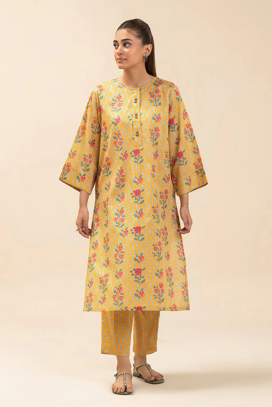 2 PIECE PRINTED WAY SLUB SUIT (PRET) - Image 2