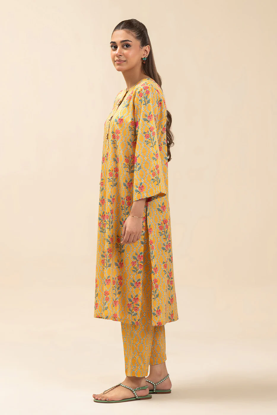 PRINTED  TWO WAY SLUB SHIRT (PRET) - Image 2