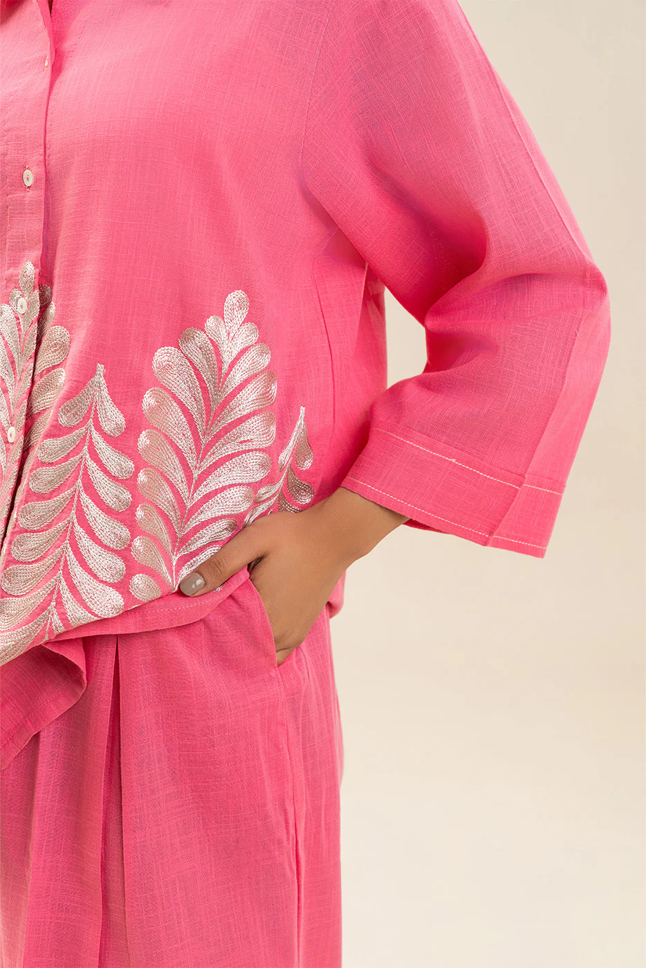 2 PIECE EMBROIDERED LINEN SUIT (FLOW) - Image 6