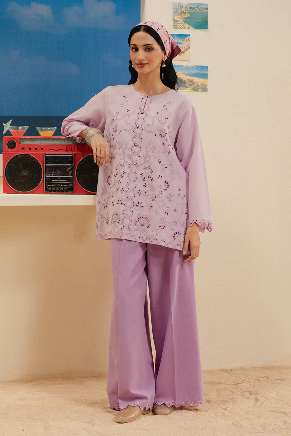 2 PIECE EMBROIDERED SUIT (FLOW) - Image 3