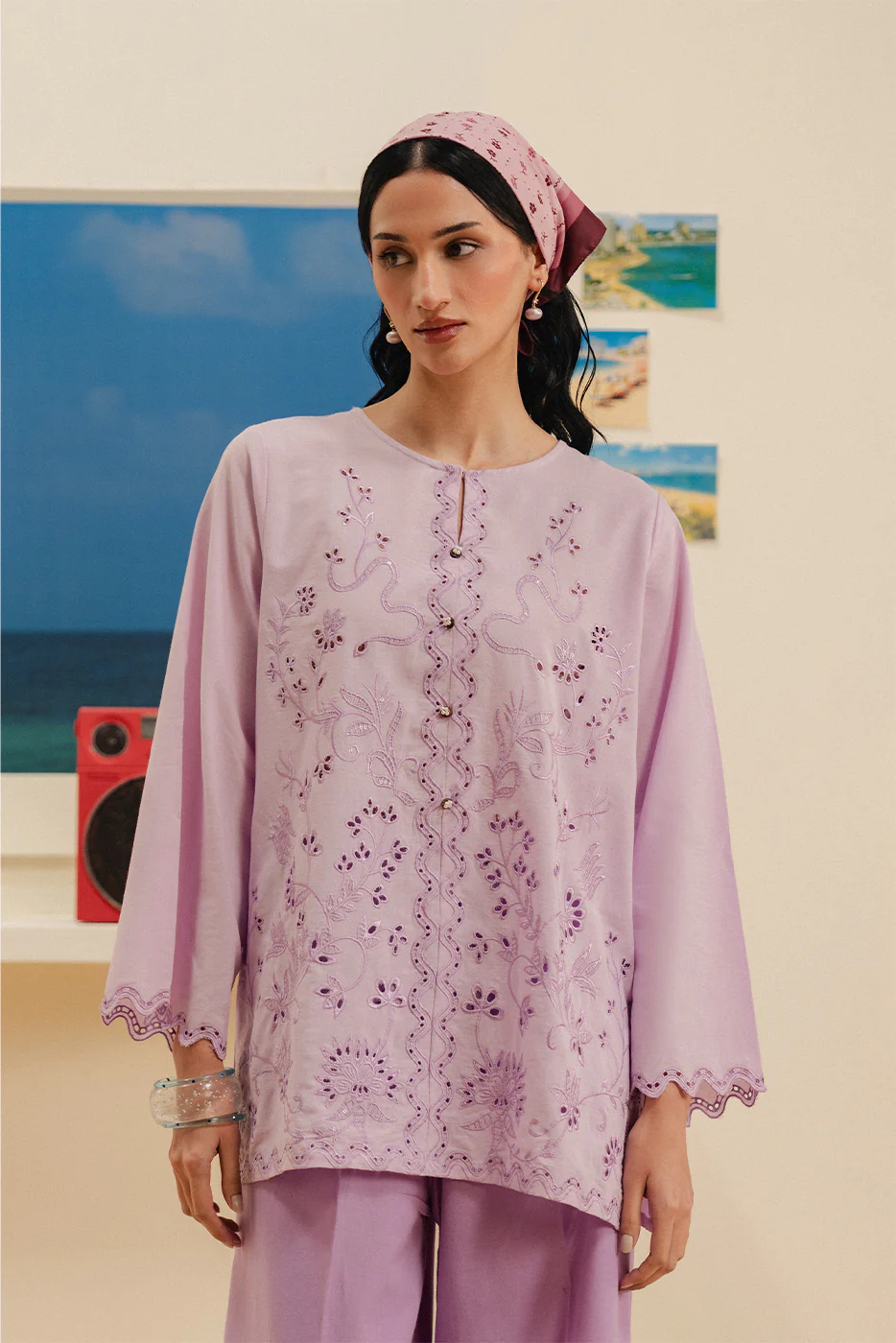 2 PIECE EMBROIDERED SUIT (FLOW) - Image 4