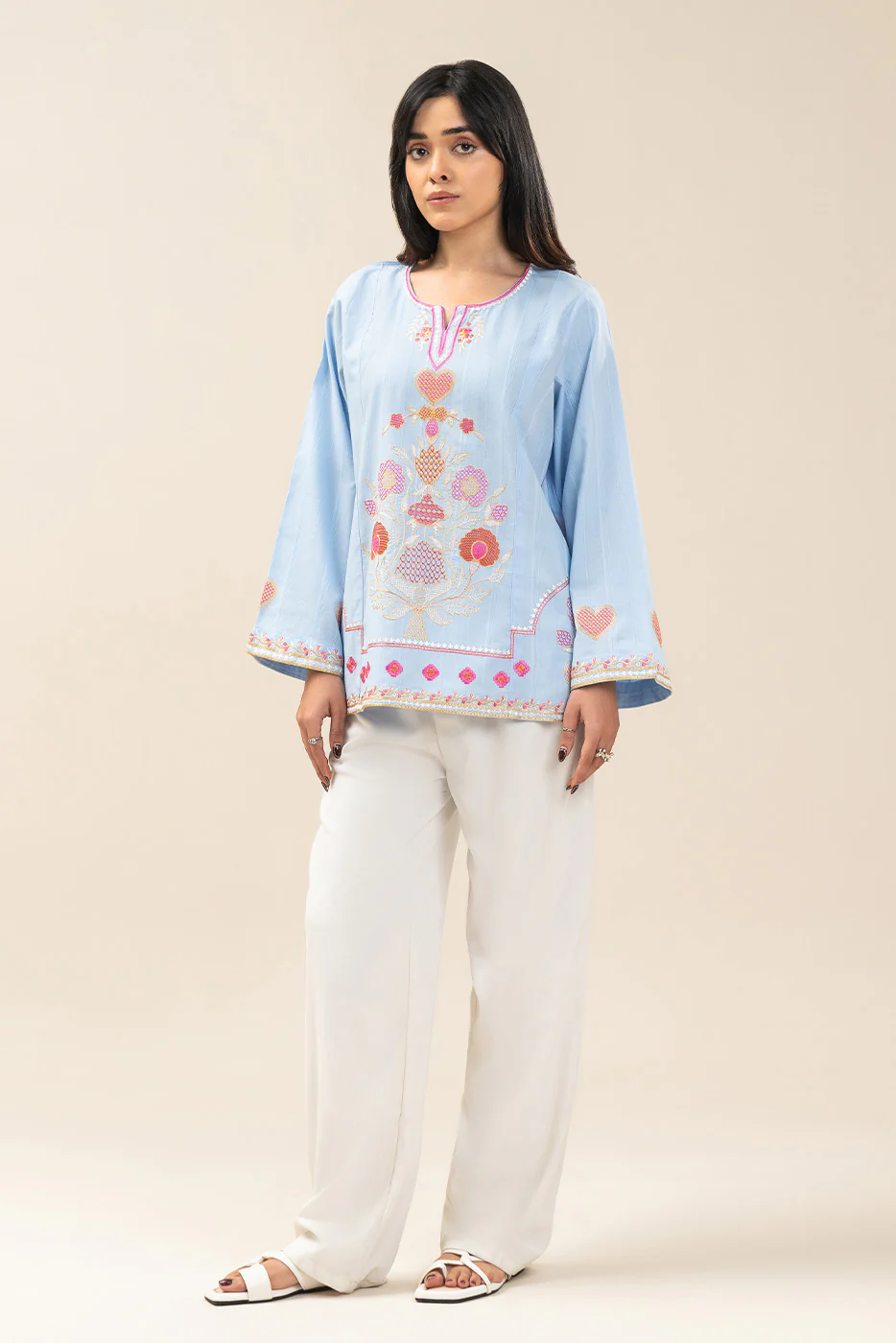 EMBROIDERED DOBBY BLOUSE (FLOW) - Image 2