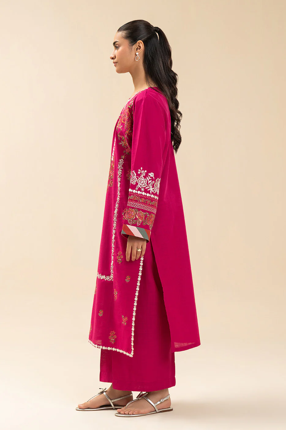 2 PIECE EMBROIDERED TWO WAY SLUB SUIT (HIGH CASUAL) - Image 3