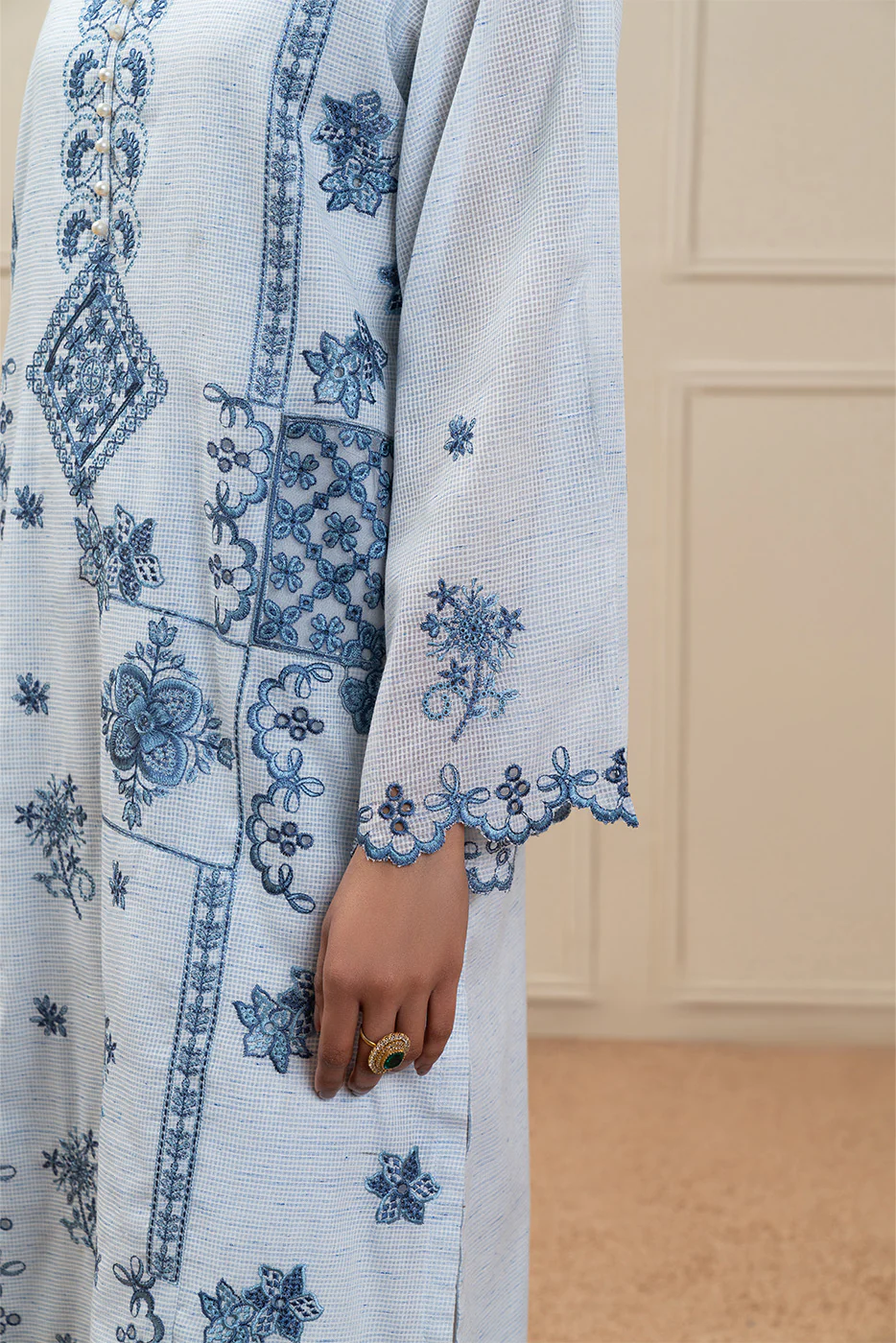 3 PIECE EMBROIDERED NET MULTI NEPS SUIT (HIGH CASUAL) - Image 6