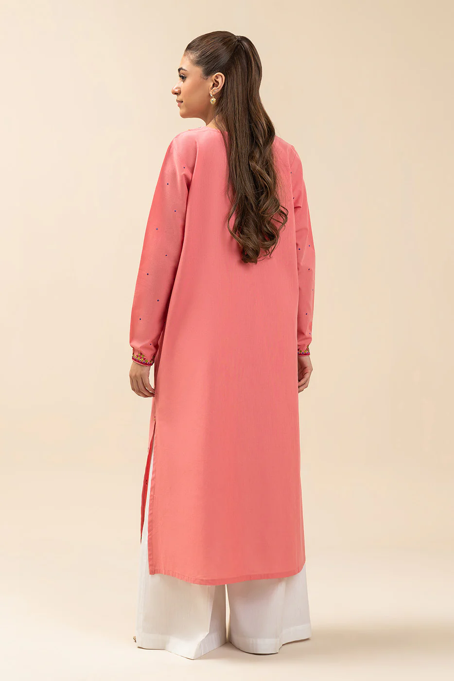 EMBROIDERED SLUB SHIRT (PRET) - Image 4