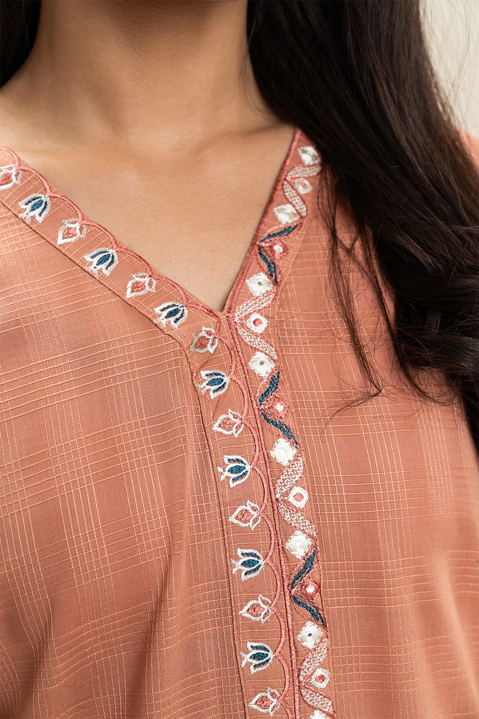 2 PIECE EMBROIDERED DORIA SUIT (PRET) - Image 5