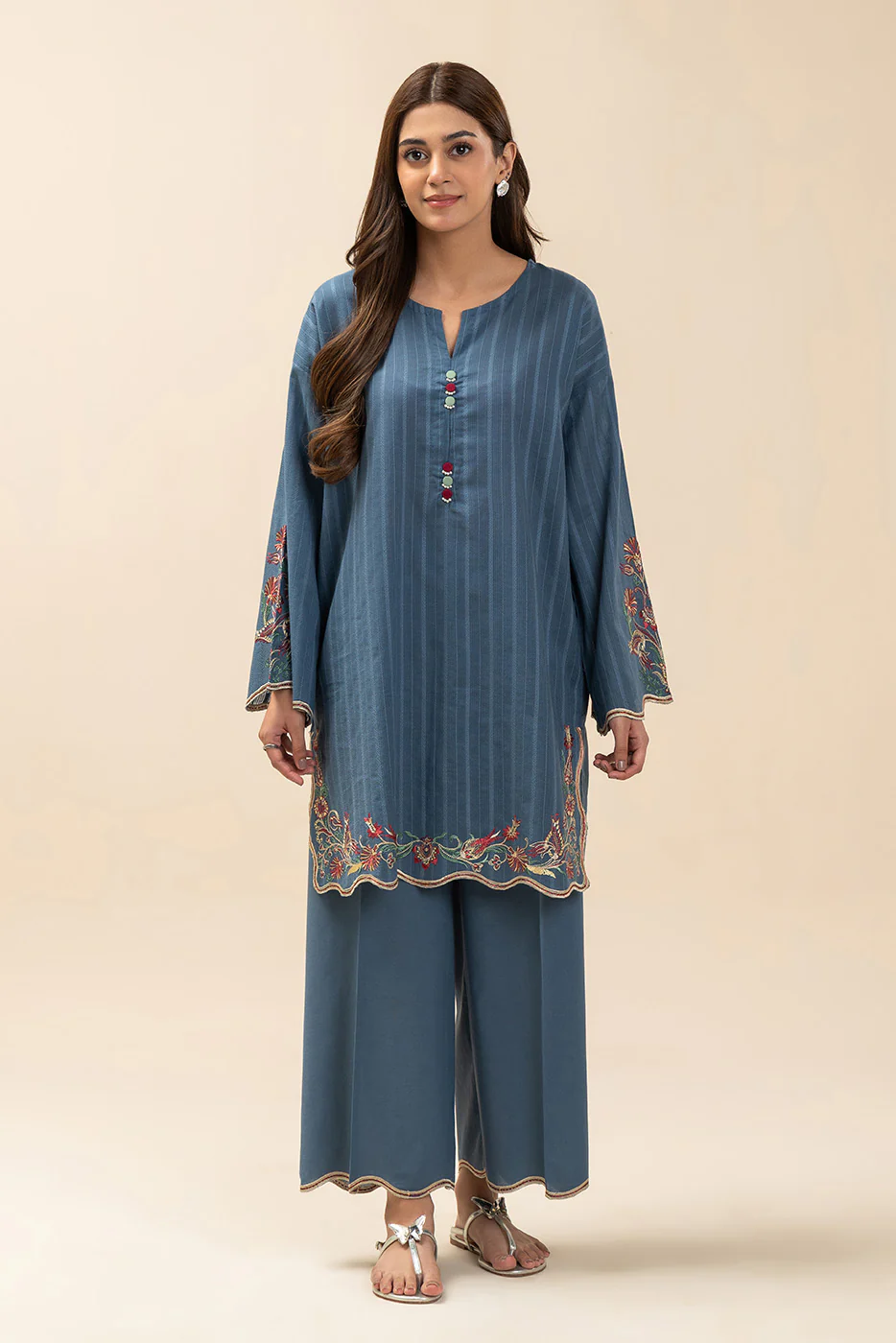 2 PIECE EMBROIDERED NENO KARA SUIT (PRET) - Image 2