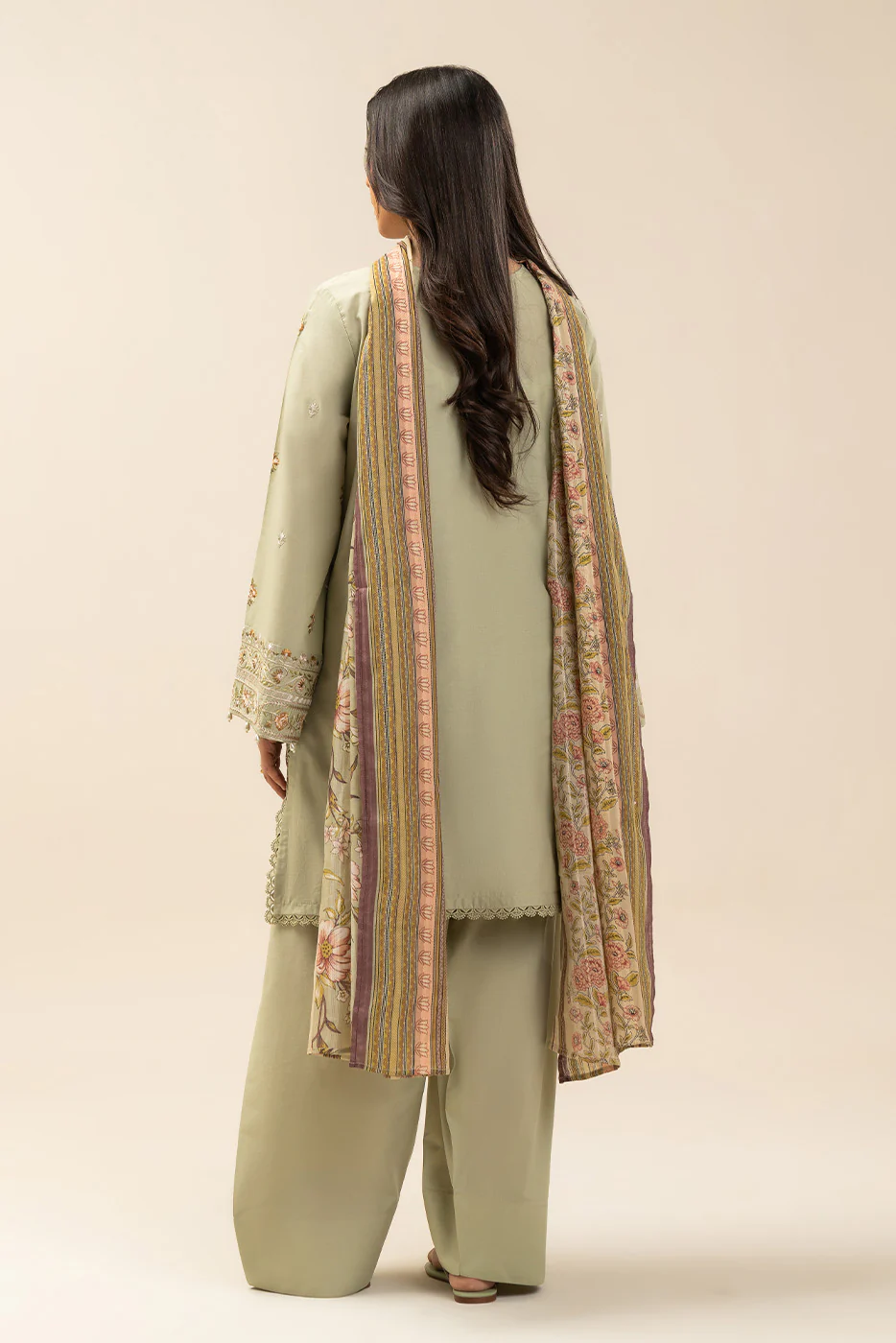 3 PIECE EMBROIDERED LAWN SUIT-VERDANT WHISPER (UNSTITCHED) - Image 4