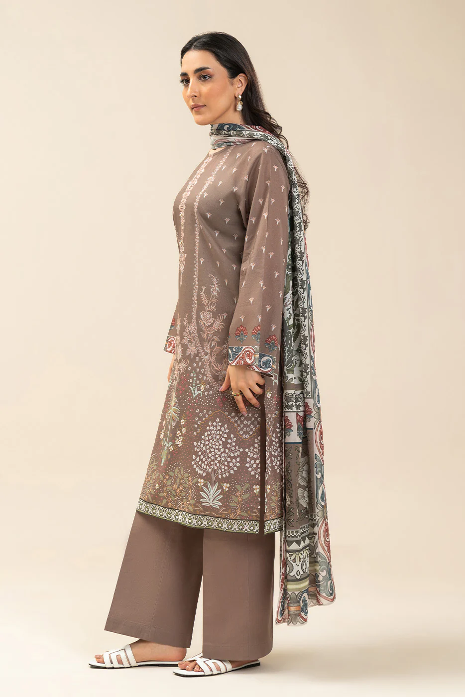 3 PIECE PRINTED LAWN SUIT-MUTED HARMONY (UNSTITCHED) - Image 3