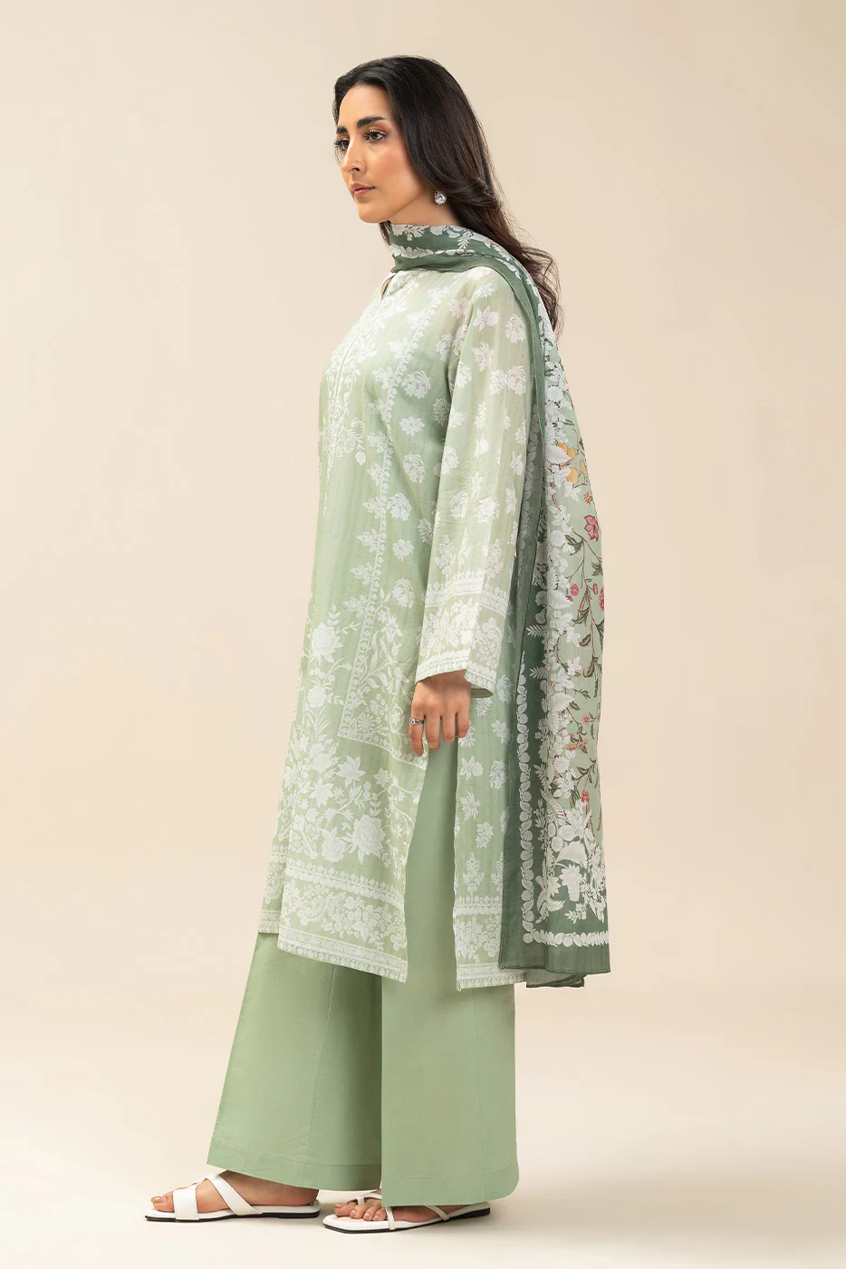 3 PIECE PRINTED LAWN SUIT-SPRING FIELDS (UNSTITCHED) - Image 2