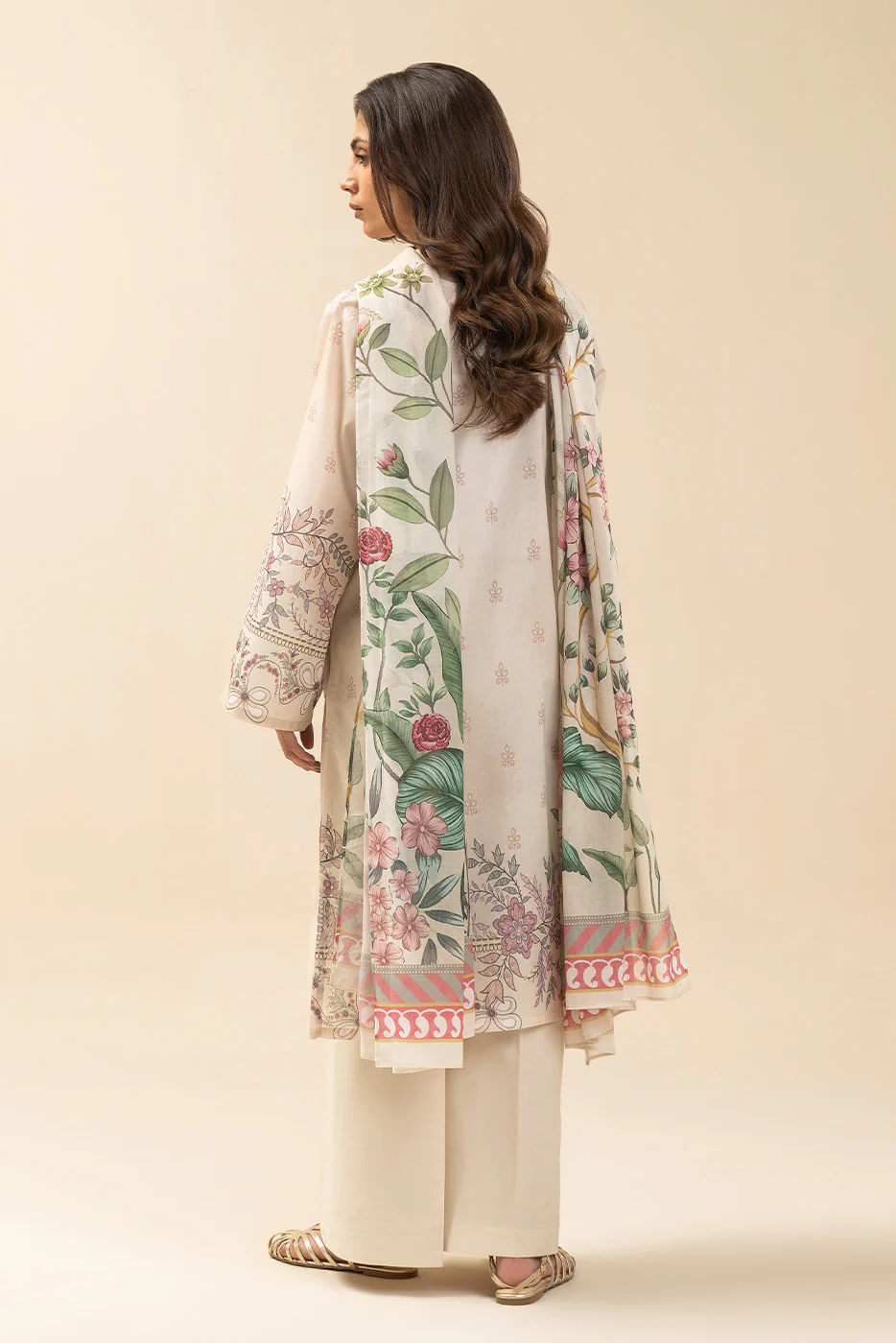 3 PIECE PRINTED LAWN SUIT-IVORY WHISPER (UNSTITCHED) - Image 4
