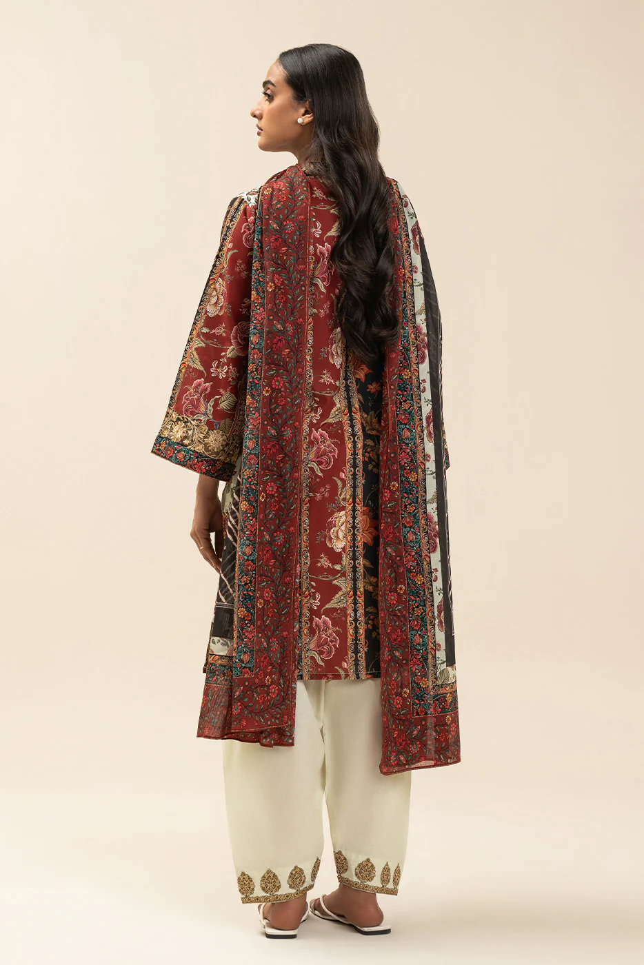 3 PIECE EMBROIDERED LAWN SUIT-NEW HERITAGE (UNSTITCHED) - Image 3