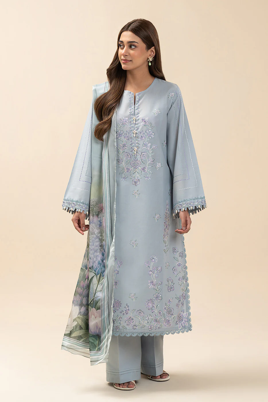 2 PIECE EMBROIDERED LAWN SUIT-MORNING DEW (UNSTITCHED) - Image 2