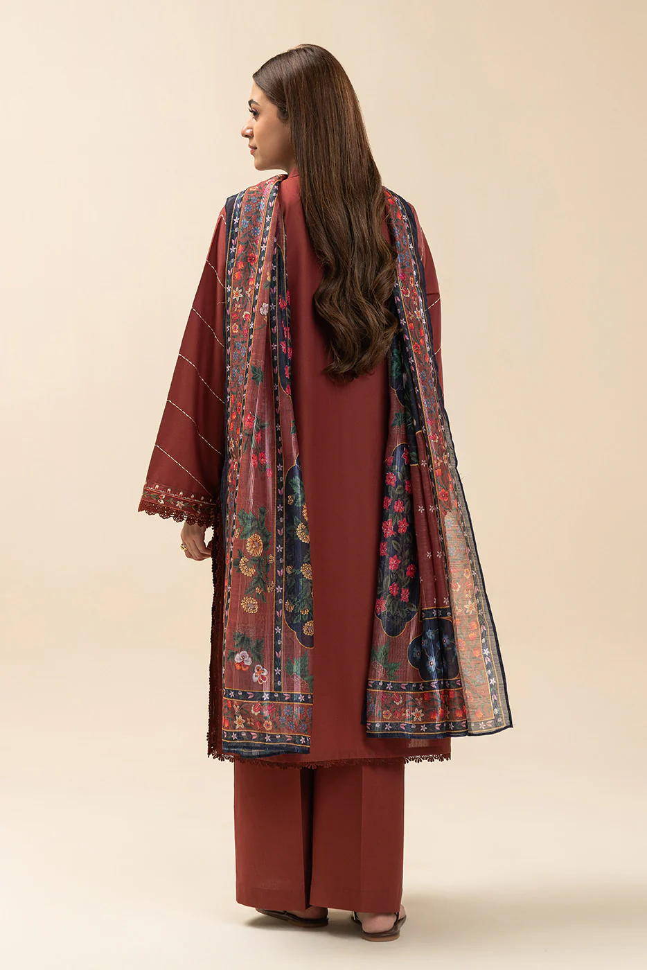 3 PIECE EMBROIDERED LAWN SUIT-MYSTIC WOOD (UNSTITCHED) - Image 4