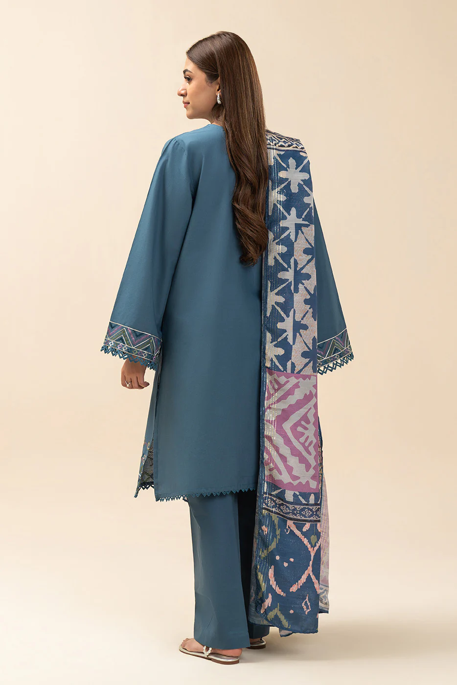 3 PIECE EMBROIDERED LAWN SUIT-IKAT GALORE (UNSTITCHED) - Image 4