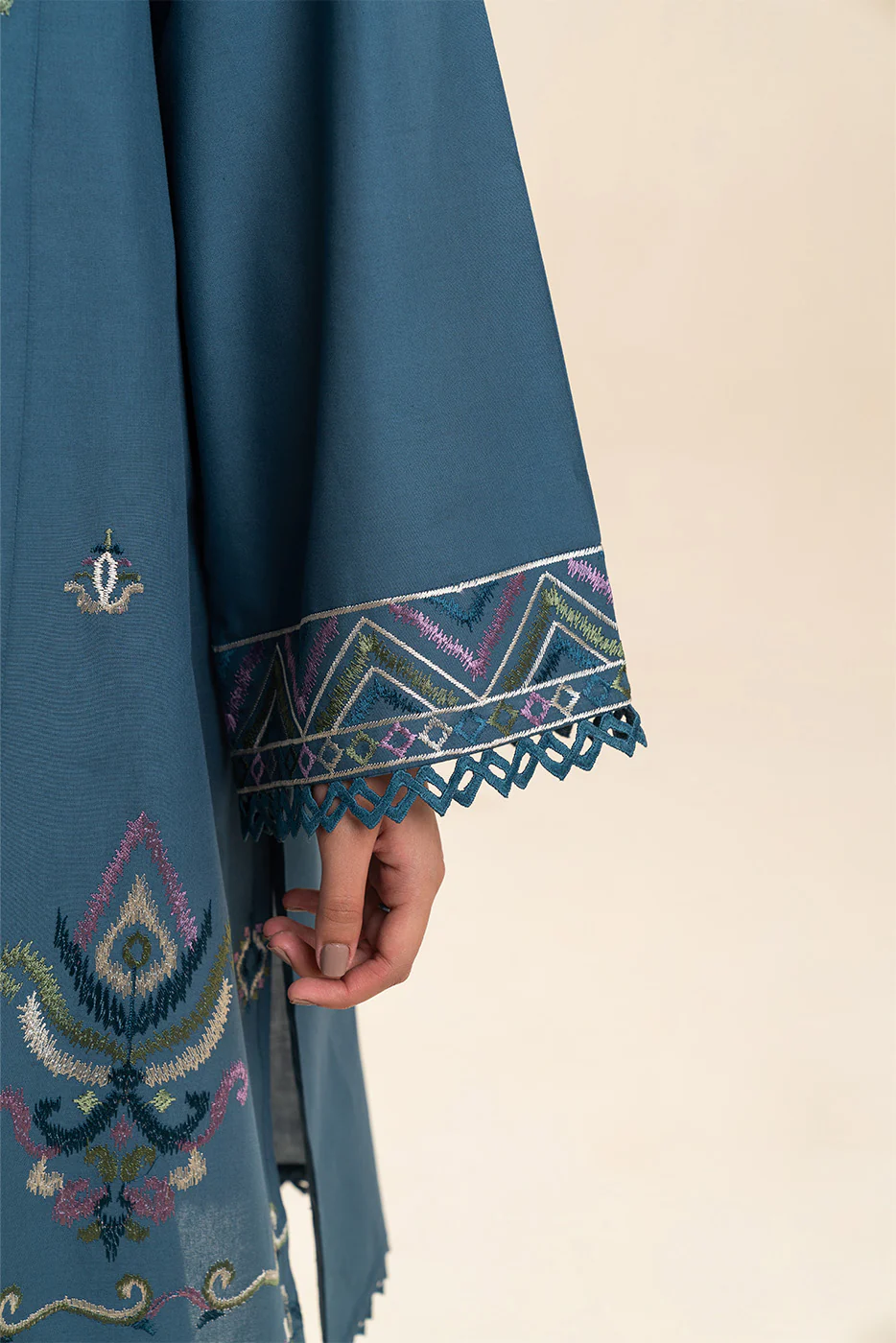 3 PIECE EMBROIDERED LAWN SUIT-IKAT GALORE (UNSTITCHED) - Image 6