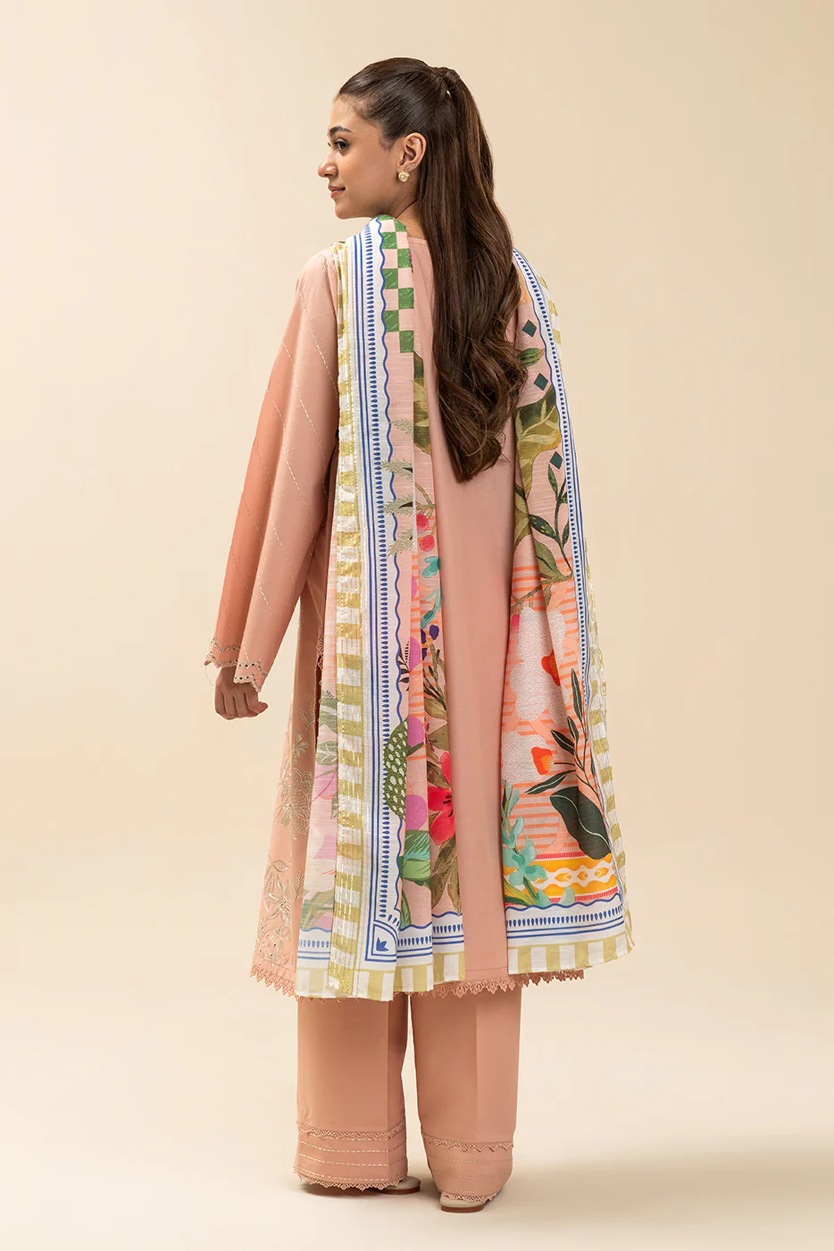 3 PIECE EMBROIDERED LAWN SUIT-VITAL FLORA (UNSTITCHED) - Image 4