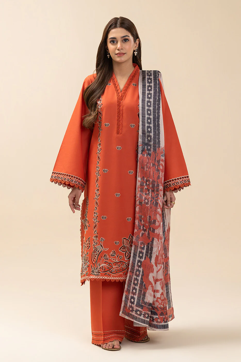 3 PIECE EMBROIDERED LAWN SUIT-SUNSET STREAM (UNSTITCHED) - Image 2