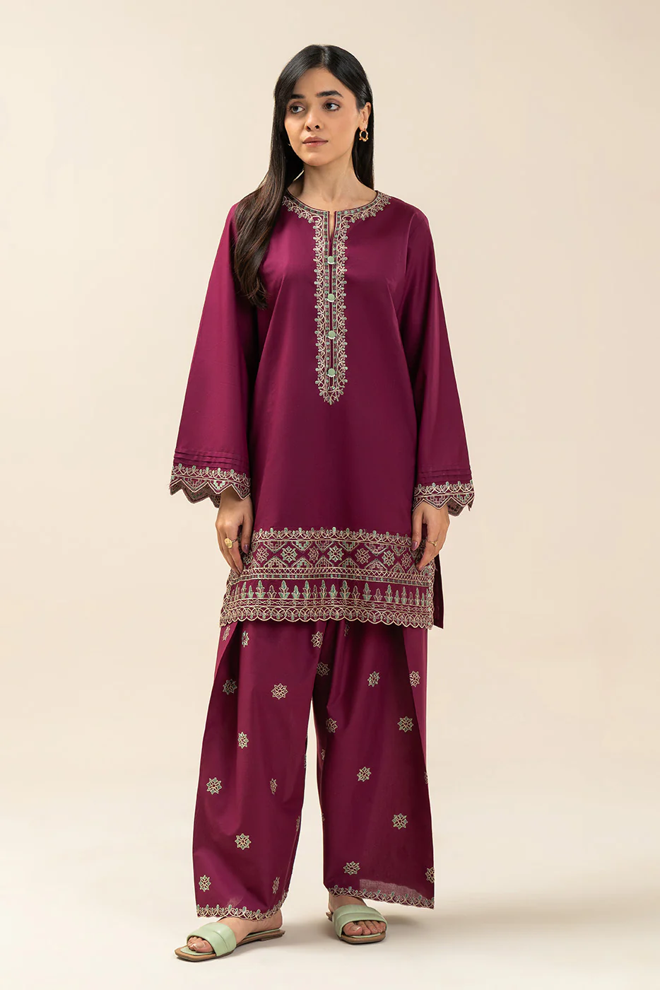 2 PIECE EMBROIDERED LAWN SUIT-FOLKLORE (UNSTITCHED) - Image 5