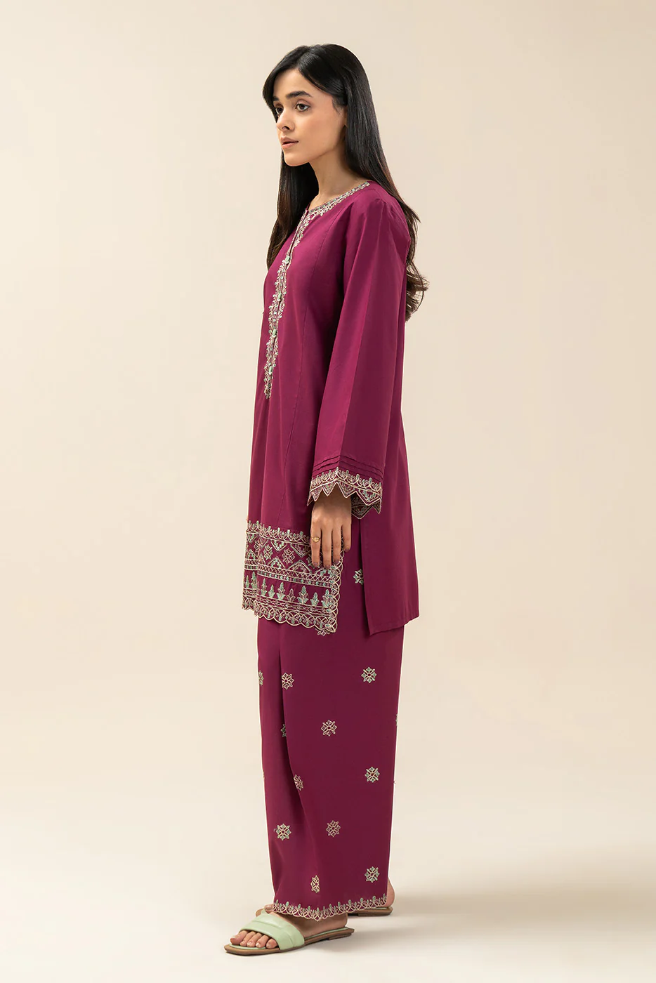 2 PIECE EMBROIDERED LAWN SUIT-FOLKLORE (UNSTITCHED) - Image 6