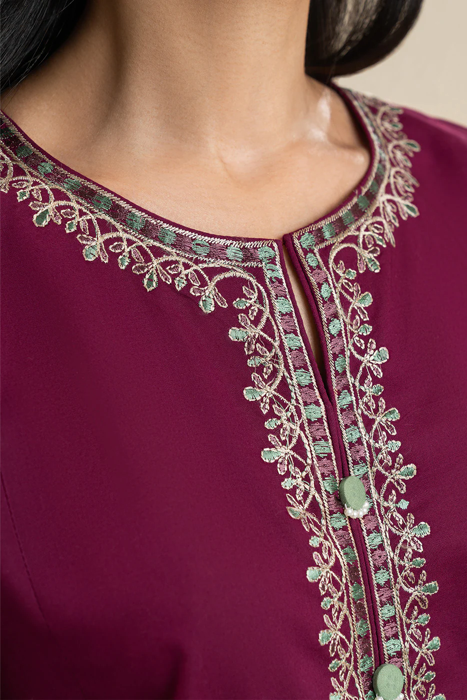 2 PIECE EMBROIDERED LAWN SUIT-FOLKLORE (UNSTITCHED) - Image 8