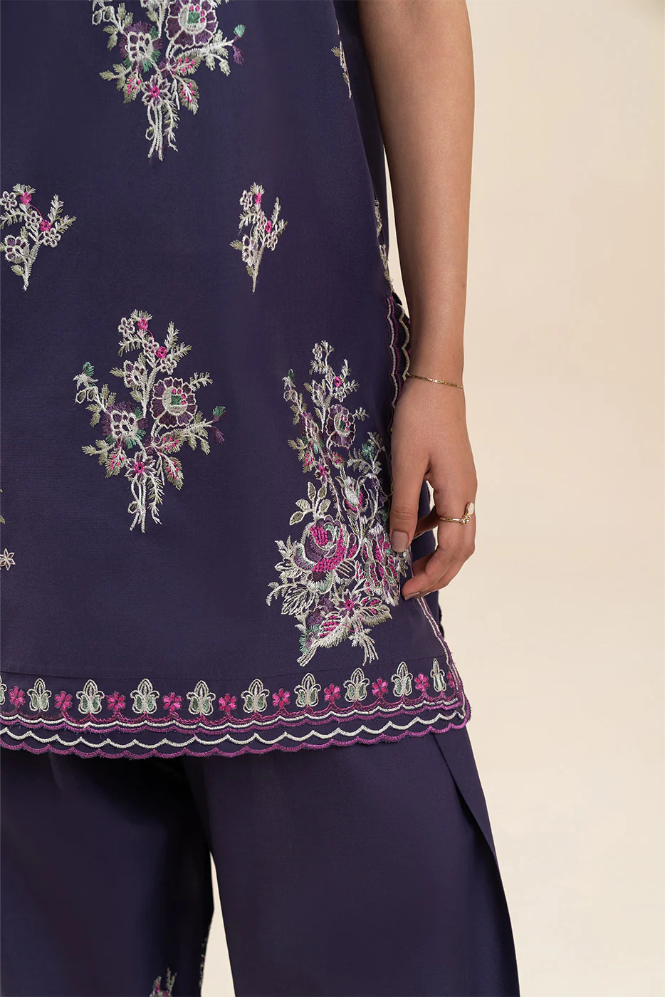 2 PIECE EMBROIDERED LAWN SUIT-ROYAL AMETHYST (UNSTITCHED) - Image 6