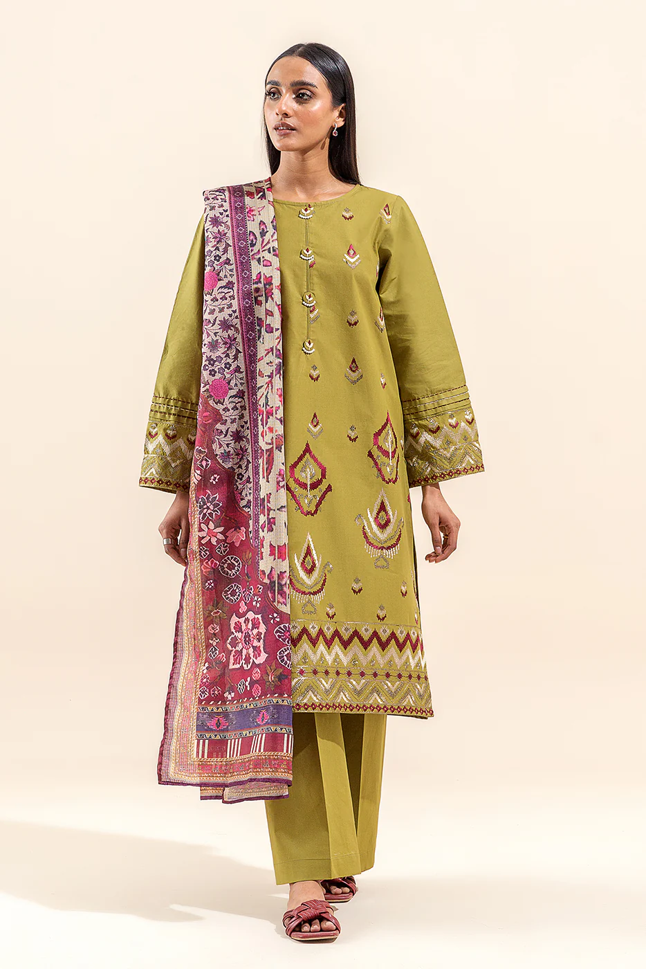 2 PIECE EMBROIDERED LAWN SUIT-TRIBAL CHARM (UNSTITCHED) - Image 2