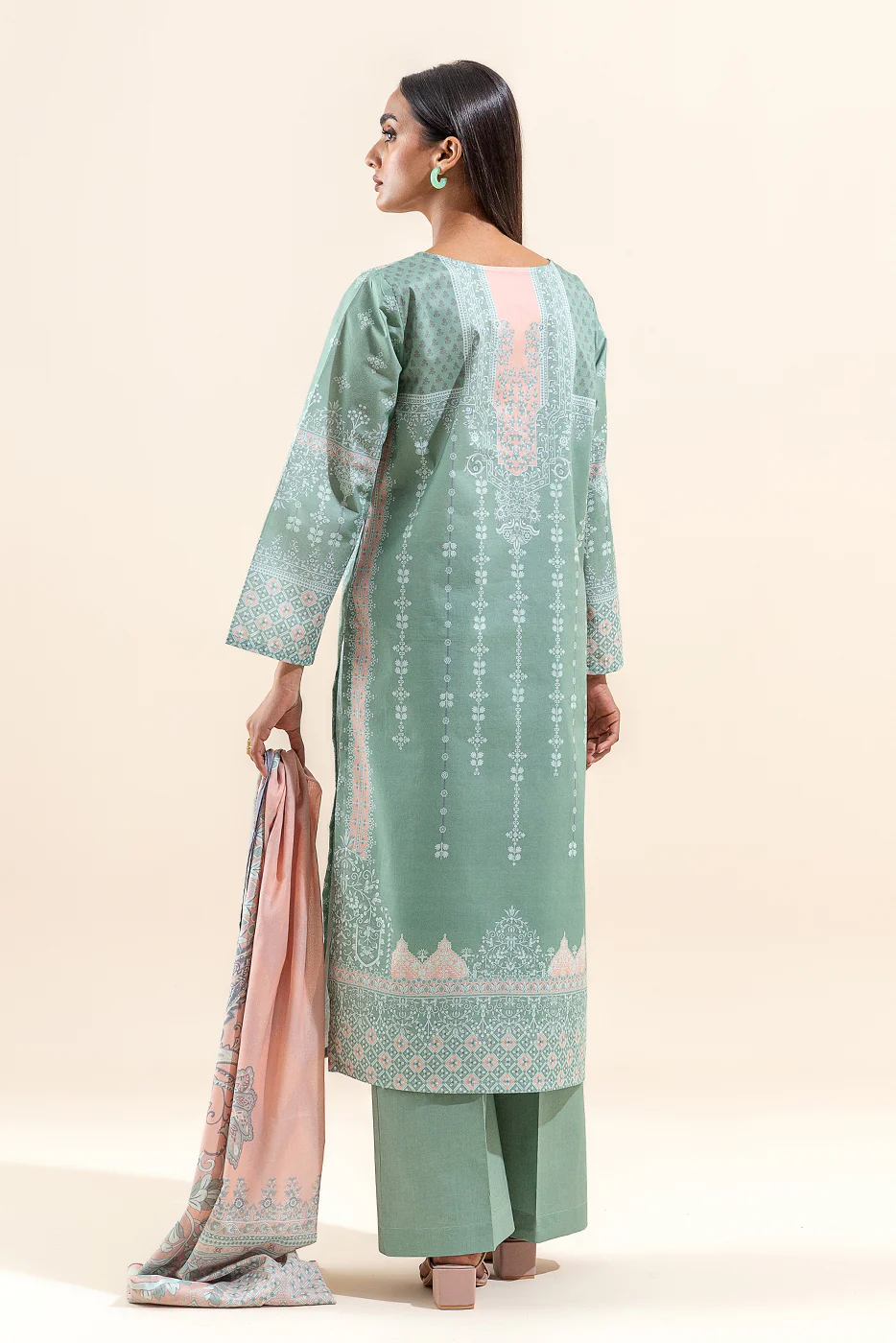 3 PIECE PRINTED LAWN SUIT-ARTIC WHISPER (UNSTITCHED) - Image 5