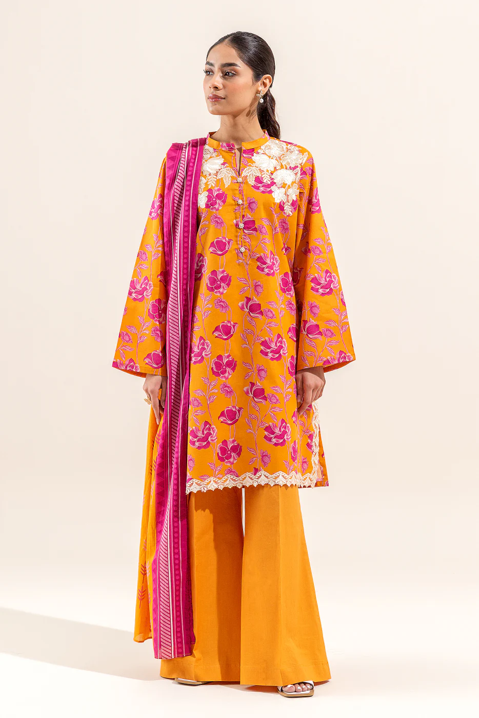 2 PIECE EMBROIDERED LAWN SUIT-AUTUMN GLORY (UNSTITCHED) - Image 2