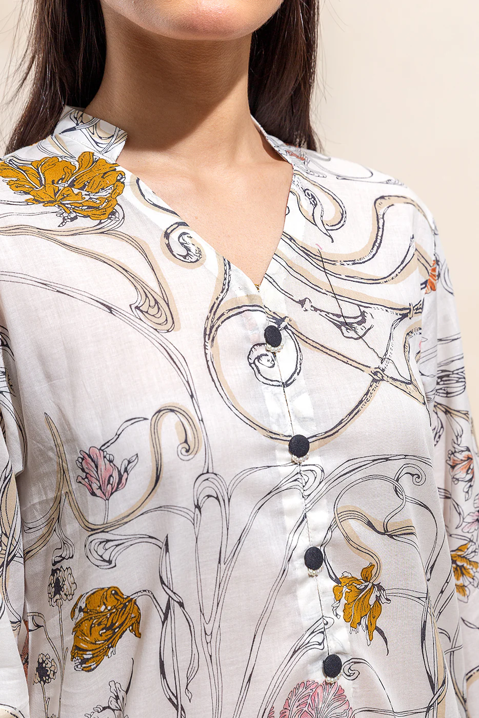 2 PIECE PRINTED LAWN SUIT-HAZY AFFAIR (UNSTITCHED) - Image 3