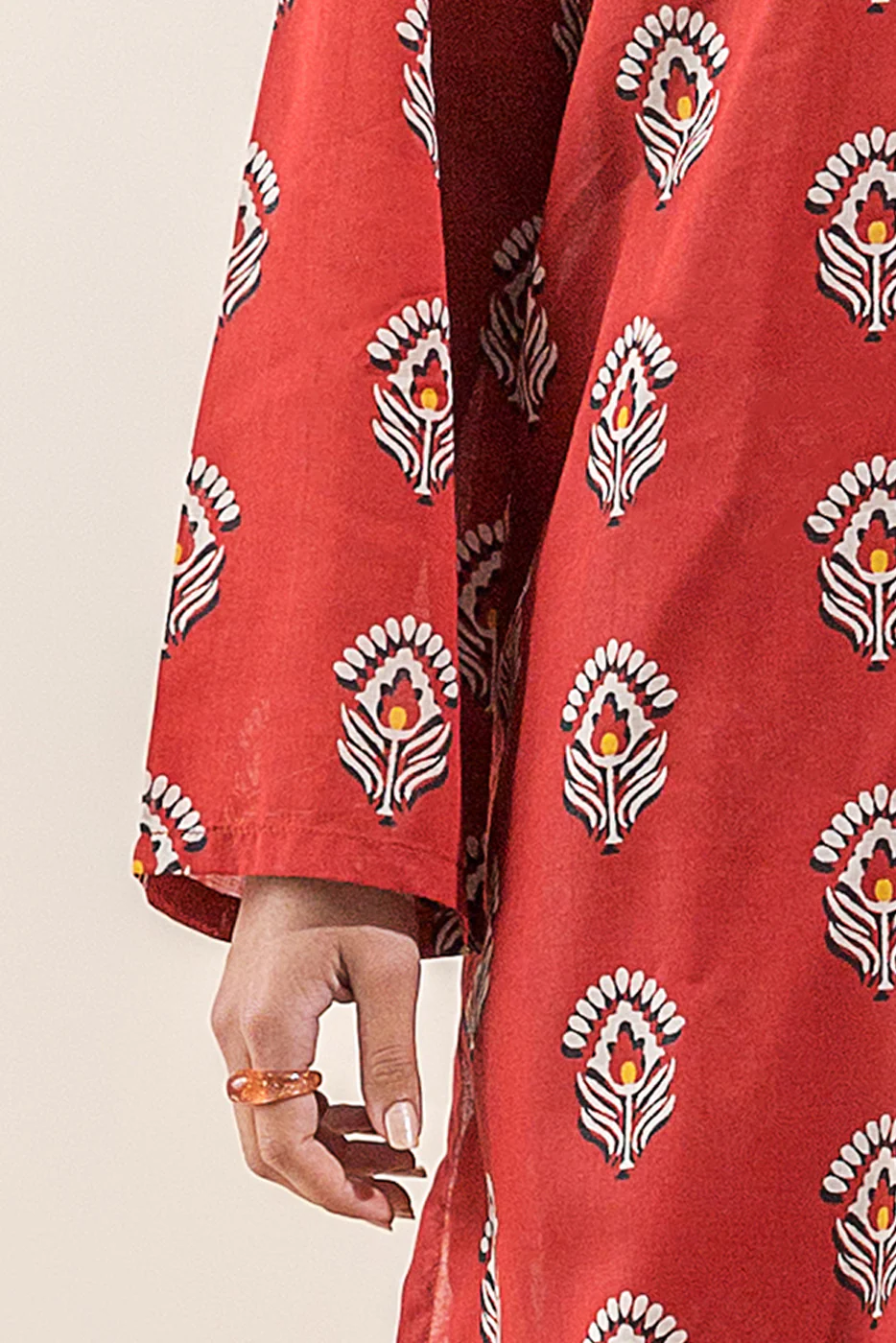 2 PIECE PRINTED LAWN SUIT-EMBER GLOW (UNSTITCHED) - Image 3