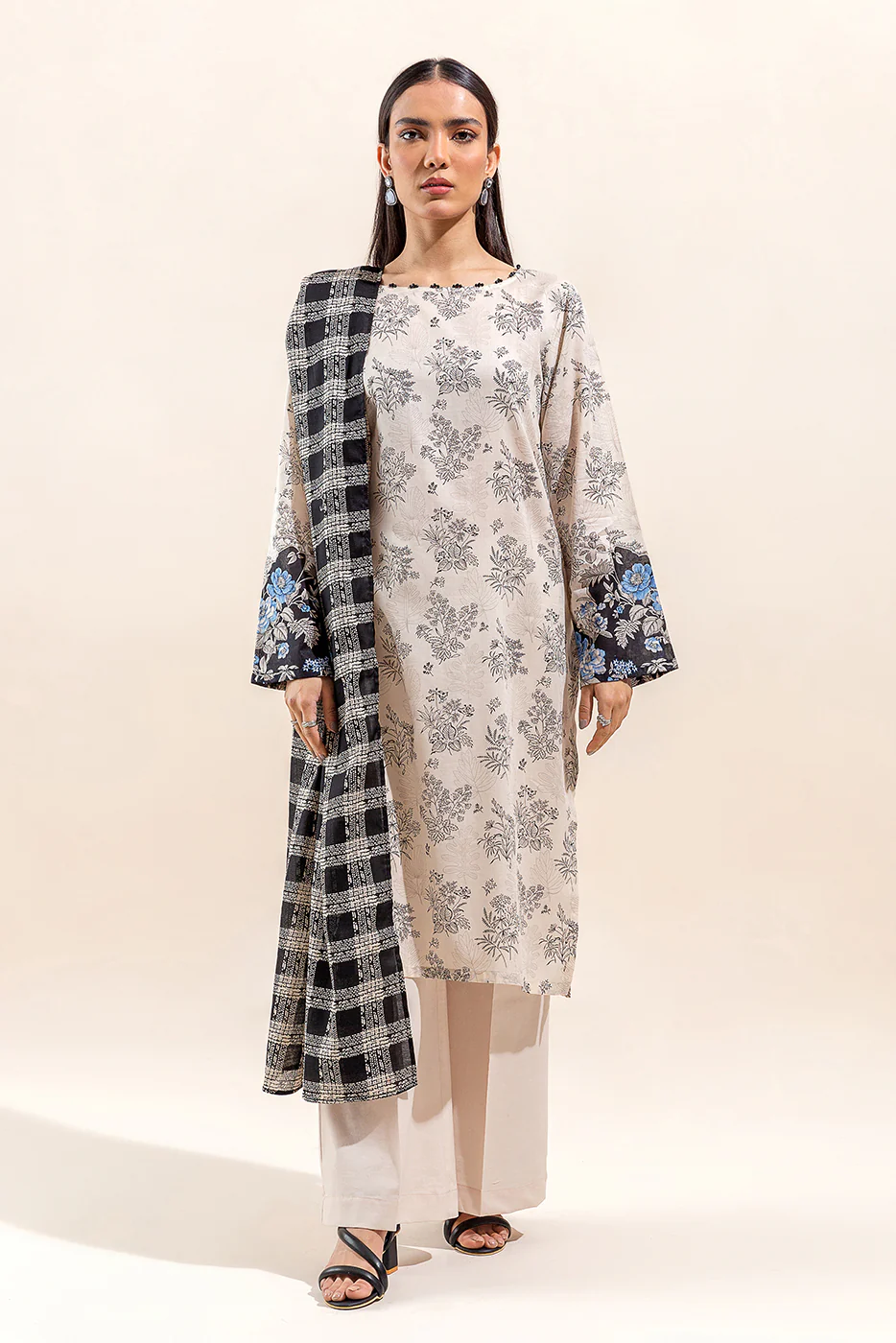 2 PIECE PRINTED LAWN SUIT-BOTANIC ECHO (UNSTITCHED) - Image 2