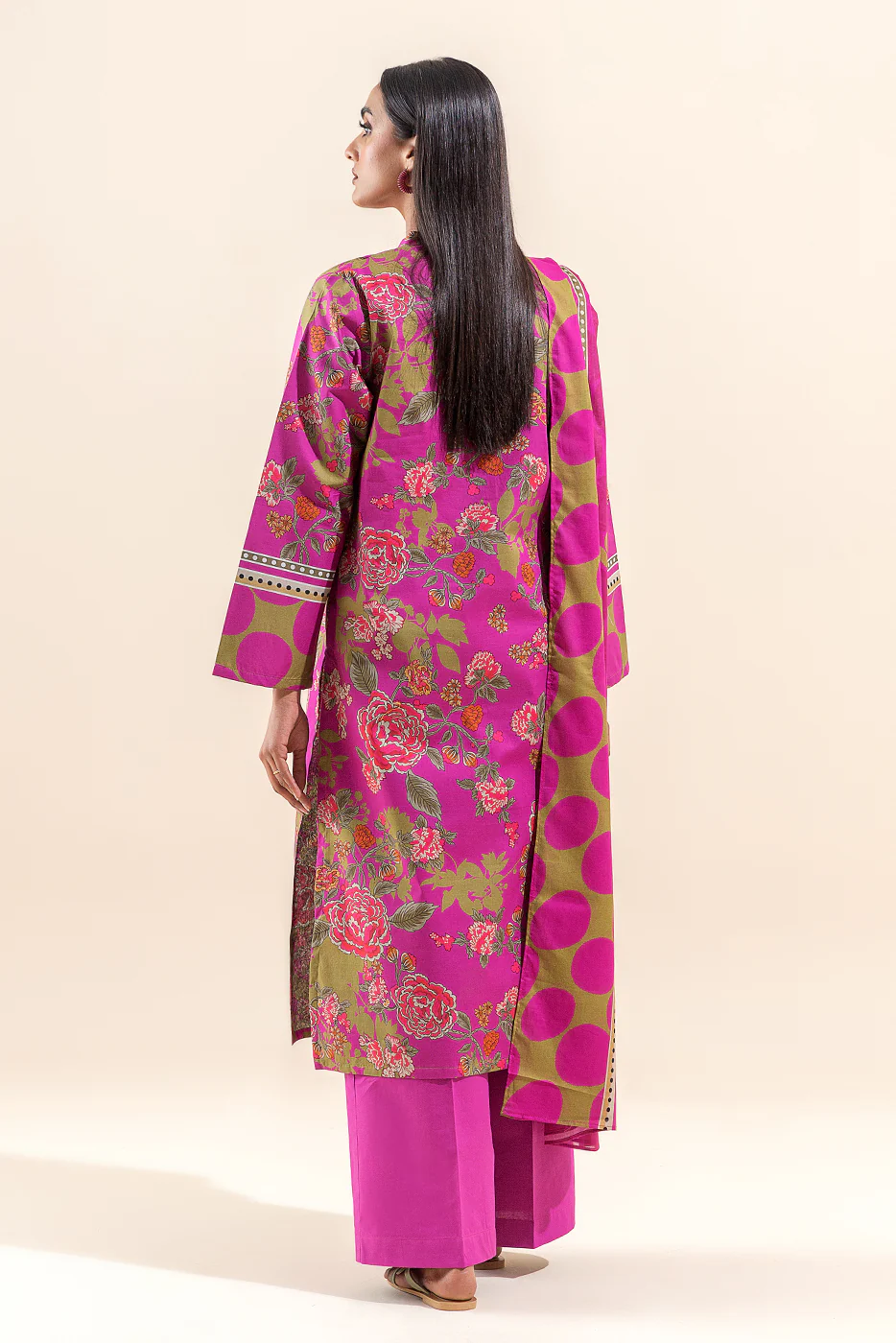 3 PIECE PRINTED LAWN SUIT-FLORET PUNCH (UNSTITCHED) - Image 5