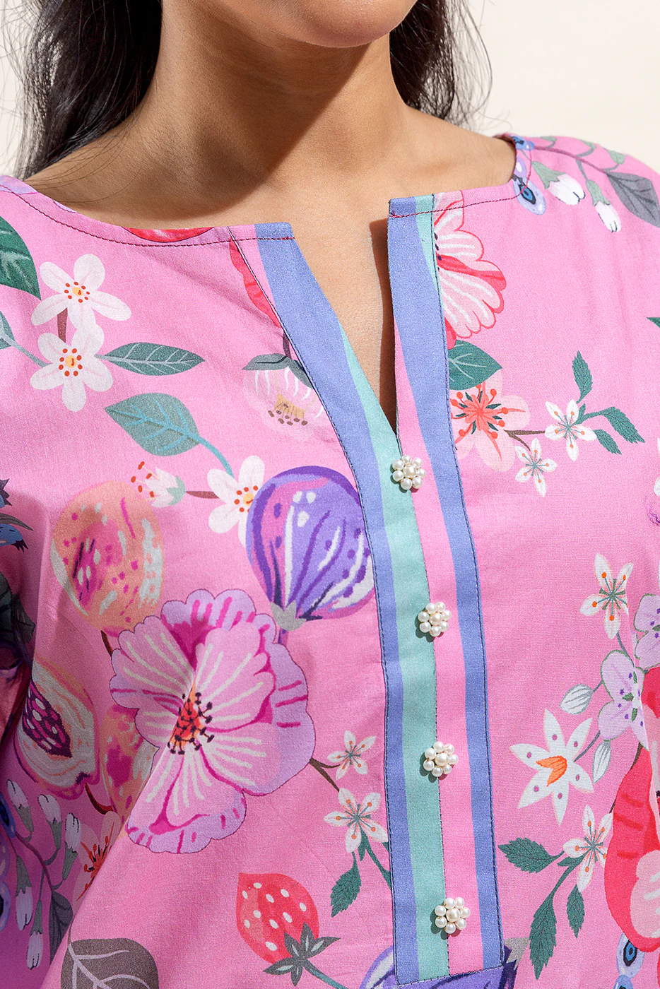 3 PIECE PRINTED LAWN SUIT-CANDY GLOOM (UNSTITCHED) - Image 4