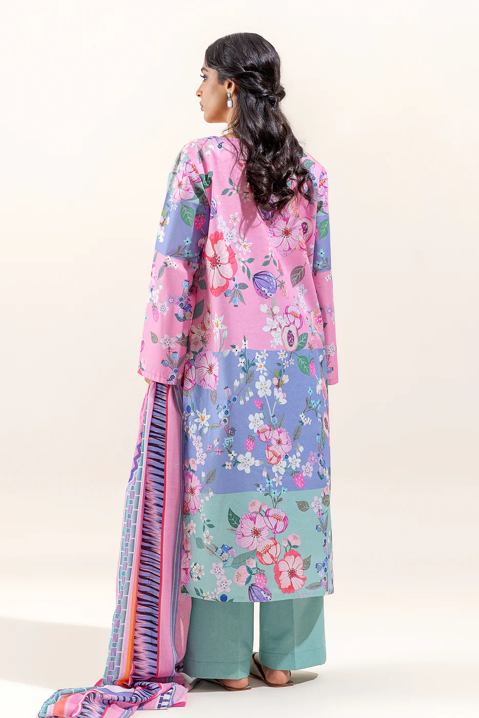 3 PIECE PRINTED LAWN SUIT-CANDY GLOOM (UNSTITCHED) - Image 5