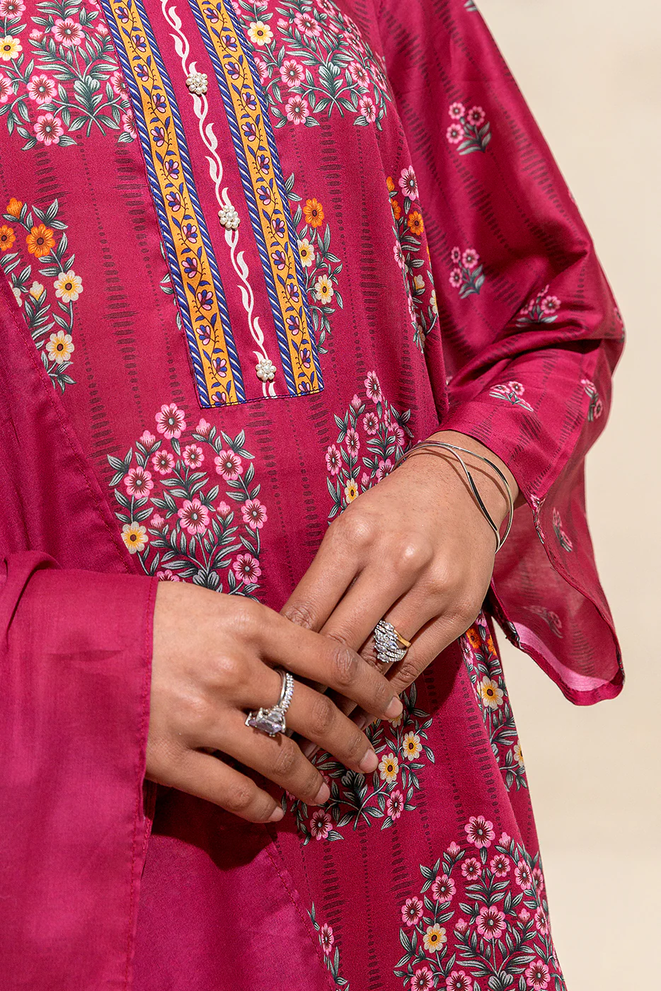 3 PIECE PRINTED LAWN SUIT-ROSETTE DAWN (UNSTITCHED) - Image 3