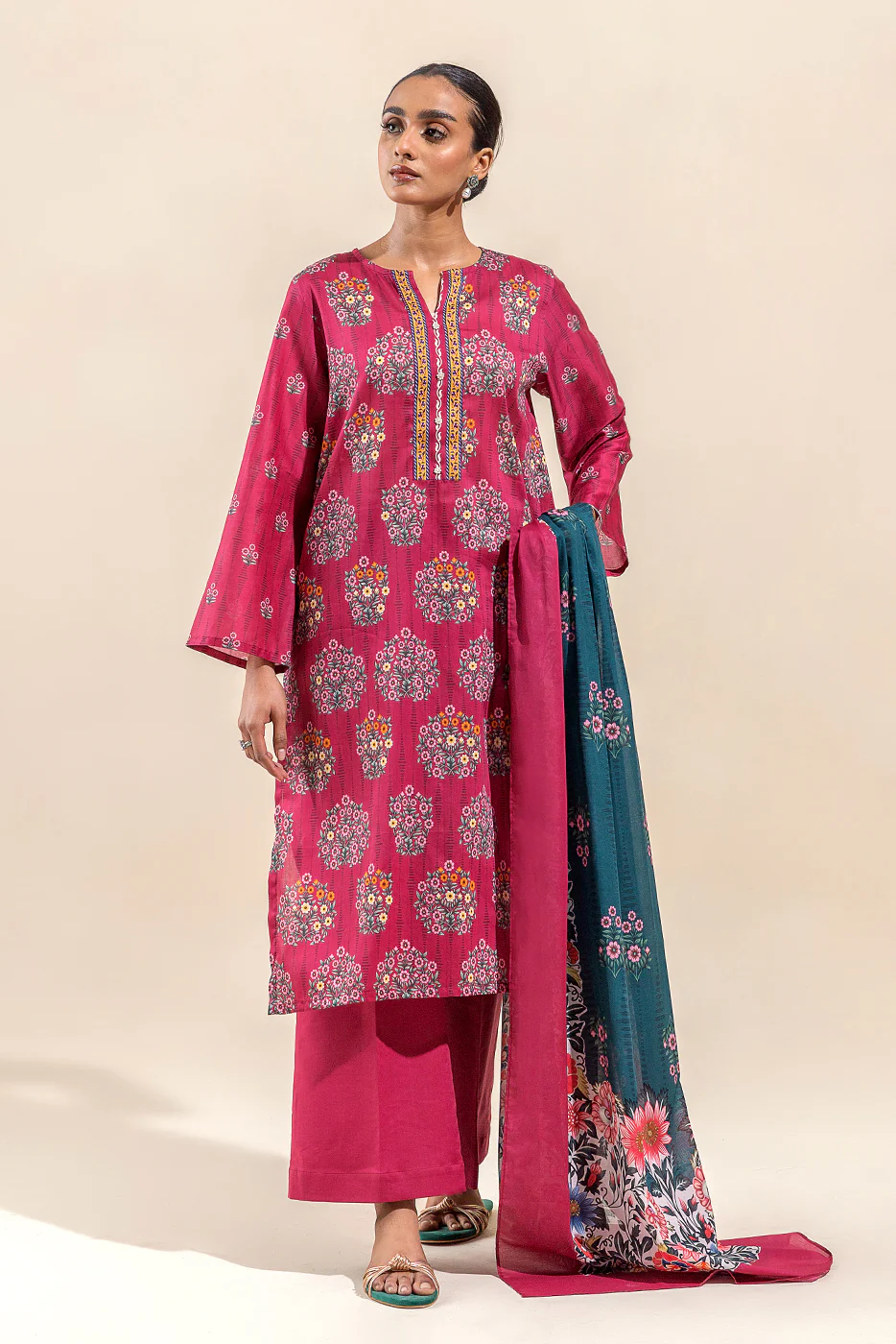 3 PIECE PRINTED LAWN SUIT-ROSETTE DAWN (UNSTITCHED) - Image 6