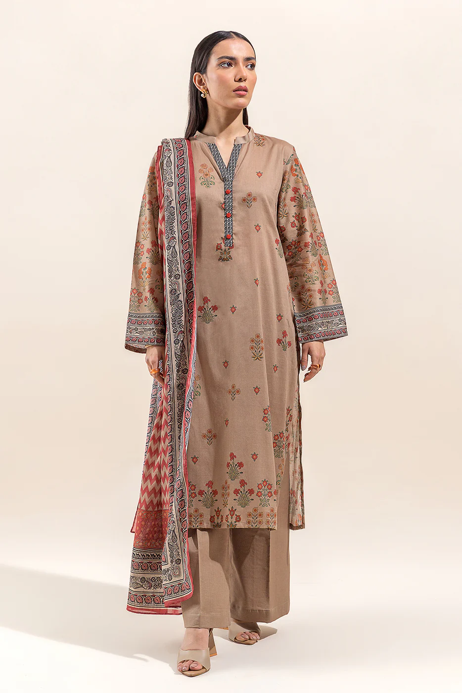 3 PIECE PRINTED LAWN SUIT-HAZEL JOY (UNSTITCHED) - Image 2