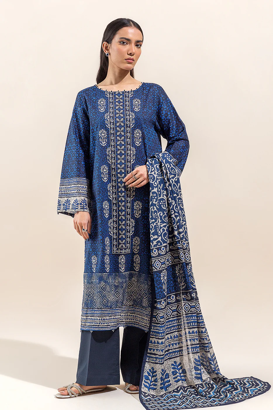 3 PIECE PRINTED LAWN SUIT-AZURE GLOW(UNSTITCHED) - Image 6