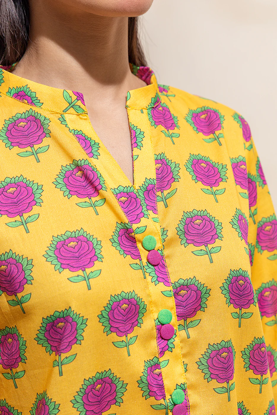 3 PIECE PRINTED LAWN SUIT-AMBER ROSE (UNSTITCHED) - Image 4