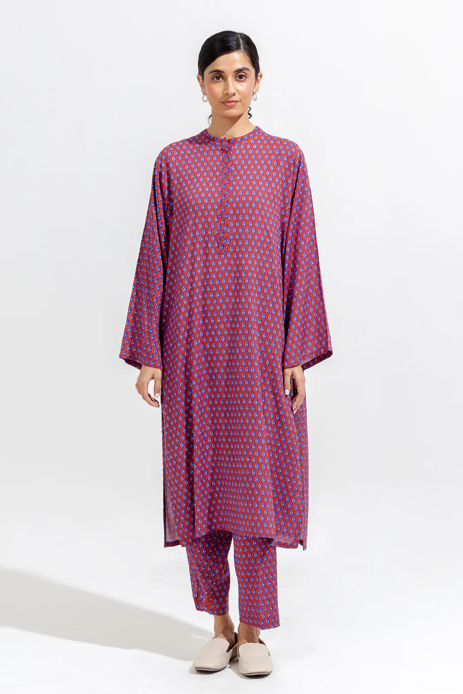 2 PIECE PRINTED VISCOSE SUIT (PRET) - Image 2