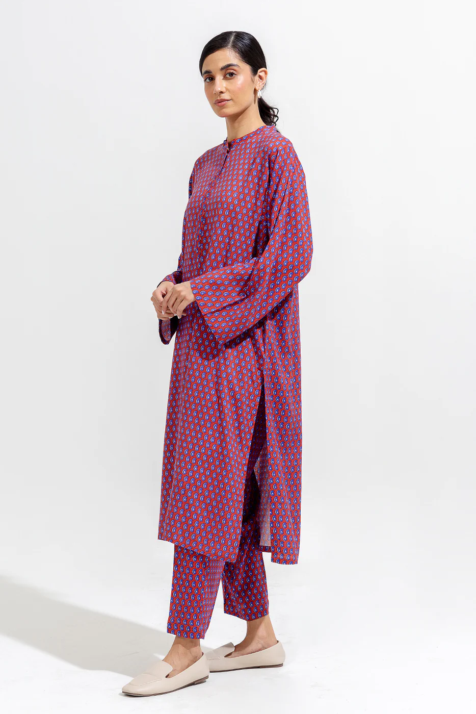 2 PIECE PRINTED VISCOSE SUIT (PRET) - Image 3
