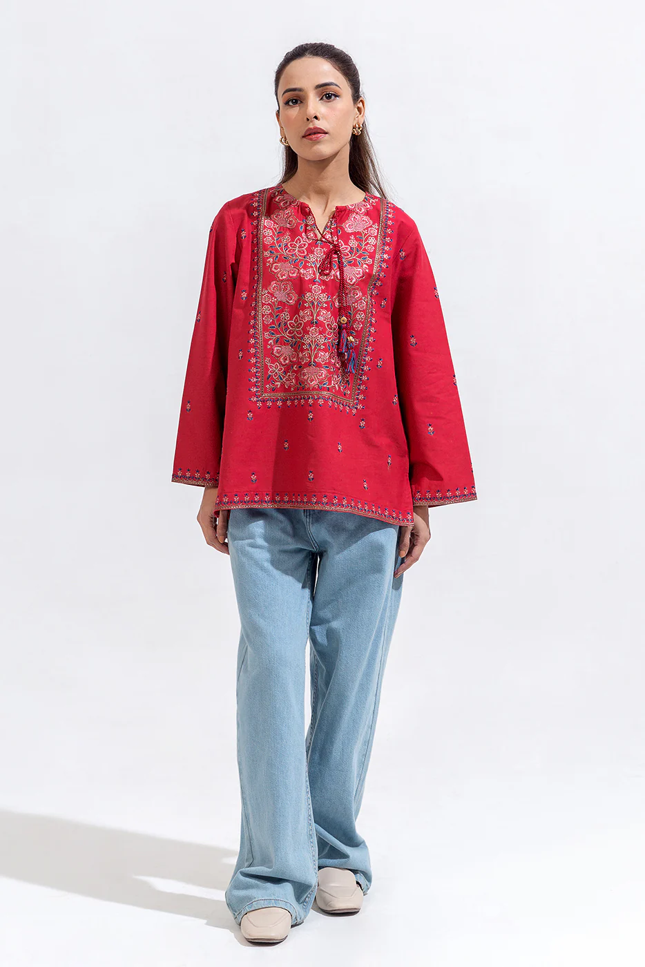EMBROIDERED CAMBRIC TOP(PRET) - Image 2
