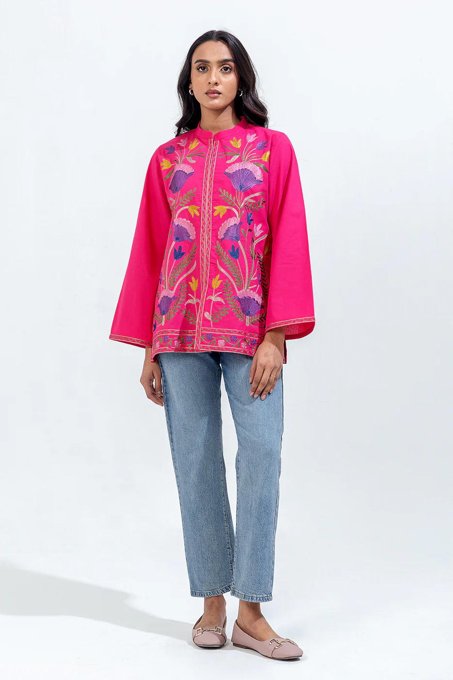 EMBROIDERED CAMBRIC TOP (PRET) - Image 2